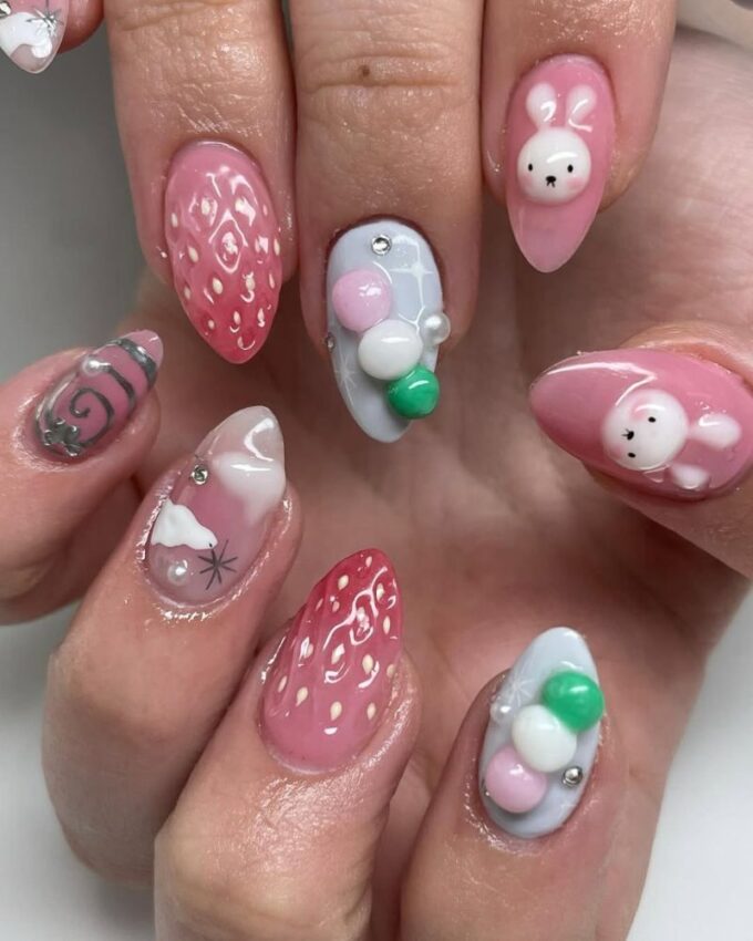 Nail art en 3D, nail art de Pâques